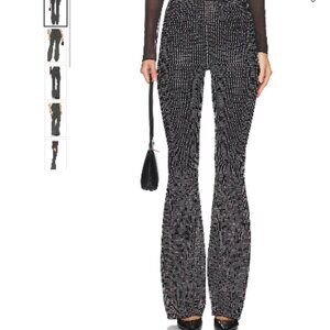 Good American Crystal Pull On Flare Leggings | Size M | Black with crystals